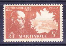 MARTINIQUE N°214 Neuf Charniere Trace Brunatre Sur Le Bas - Unused Stamps
