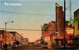 206727-Alaska, Fairbanks, Second Avenue, Sunset View, Nordale Hotel, Lacey St Theater, 60s Cars - Fairbanks