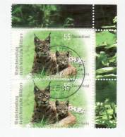 1278/ Deutschland Germany 2012 Mi.No. 2913  O Used  Pair Wiederbesiedlung Durch Heimische Wildtiere Wildlife Lynx - Gibier