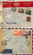 LE CAIRE - EGYPTE - 2 LETTRES PAR AVION POUR LA SUISSE  - 1949 - Lettres & Documents