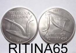 SUPER ERRORE !!! 10 LIRE 1991 FDC ROVESCIATO 180° !!! - 10 Liras