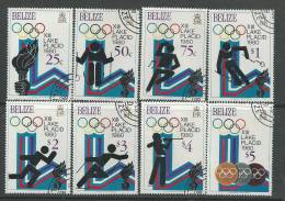 Belize N° 447 / 54 O Jeux Olympiques D'hiver à Lake Placid 1980 , Les 8 Valeurs Oblitérations Moyennes Sinon TB - Belice (1973-...)