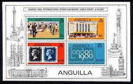 ANGUILLA 1979, LONDON 1980, 1 Feuillet 4 Valeurs Timbre Sur Timbre Et Divers, Neuf / Mint. R184 - Anguilla (1968-...)