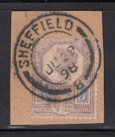 Great Britain Used Scott #118 5p Victoria Cancel: CDS On Piece Sheffield JU 29 98 - Oblitérés