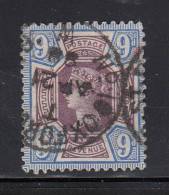 Great Britain Used Scott #120 9p Victoria - Pulled Perfs - Oblitérés