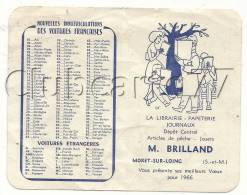 Moret-sur-Loing (77) : Calendrier De 1966 Librairie Papeterie Journeaux Brilland Illustration Des Lecteurs (animé). - Big : 1961-70