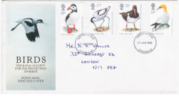 Great Britain 1989 FDC United Kingdom, England, Bird Birds Fauna Puffin, Avocet, Oystercatcher, Gannet - 1981-1990 Decimal Issues