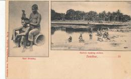 ( CPA AFRIQUE )  TANZANIE /  ZANZIBAR  /  Natives Washing Clothes  - - Tanzanía