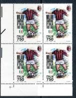 ITALIA / ITALY1993** - Milan Campione D'Italia 1992-1993 - Quartina MNH  Come Da Scansione - Clubs Mythiques