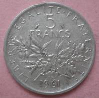 ARGENT, 5 F SEMEUSE 1961 (LT45) - J. 5 Francos