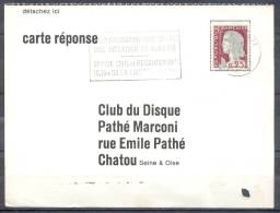 LETTRE  Cachet   ALGER GARE     Le 4 9 1961   CARTE REPONSE    Du Disque PATHE MARCONI - 1960 Marianne De Decaris