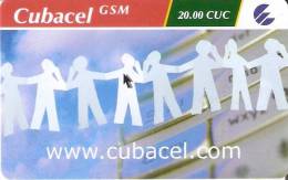 TARJETA DE CUBA DE GSM CUBACEL .COM DE 20 CUC CÓDIGO PARTE INFERIOR - Cuba