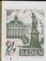 Französische Zone Baden Mi.N° 8 I Mit Plattenfehler I Fleck Am Schloßturm Rechts Siehe 2, Scan , - Baden