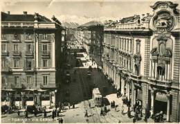 Torino - Via Cernaia - Tram,Auto Anni '30 & Carrozzelle - Transports