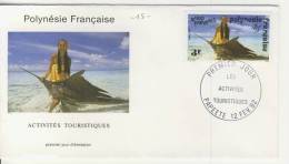 FDC  POLYNÉSIE   # 1992 TAHITI  # ACTIVITES TOURISTIQUES # PECHE  # - FDC