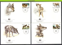 Mki026fb WWF FAUNA ZOOGDIEREN WILDE HOND WOLF WILD DOG POLEN POLAND POLSKA 1985 FDC'S - FDC