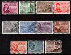 Norway SG384/394, 1947 Post Office Tercentenary Set MH* - Unused Stamps