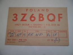 CARTE RADIO  POLAND OLESNO JERZY SKOLIK POLOGNE - Radio