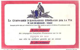 Buvard La Compagnie D'Assurance Générales Sur La Vie 87, Rue De Richelieu Paris - Bank & Insurance