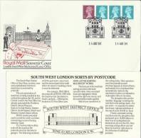 INGLATERRA MAT ESPECIAL LONDON SWI 1984 MECHANISED LETTER OFFICE VY POSTAL CODE AUTOMATIZACION INFORMATICA - Postleitzahl