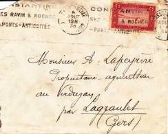 MARCOPHILIE - Enveloppe - Algérie, 1938 - "Constantine, Ses Ravin & Rocher, Ponts, Antiquités" - Storia Postale