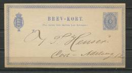Denmarp 1875-9 Postal Stationary Card 4 Ore - Postwaardestukken