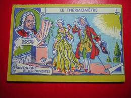 BUVARD COUPE DE LA MARQUE LUC  ENVIRONS 15 CM X 10 CM INVENTIONS ET DECOUVERTES  LE THERMOMETRE  REAUMUR - Biscottes