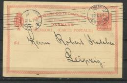 Denmark 1910 Postal Stationary Card  Kopenhagen- Leipzig - Postal Stationery