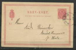 Denmark 1886 Postal Stationary Card Used  8 Ore - Postal Stationery