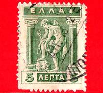 GRECIA - HELLAS - Usato - 1913 - Divinità  Mitologia - Mercurio - Stampa Litografica - 5 Lepta - Usati