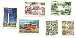 1963 - Finlandia 531Av + 531Bv + 533 + 537Av + 538Bv + 542Bv Soggetti Vari C2065, - Neufs