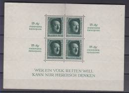 Germany Reich Hitler Mini Sheet Mi#11 1937 MNH ** - Blocks & Sheetlets