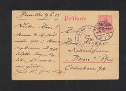 Besetzung Postkarte Brüssel 1915 Zensur  Aachen - Duits Leger