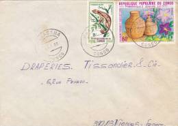 MARCOPHILIE, Lettre, CONGO, Affranchissement Composé,1980, Cachet MAKABANA, CAMELEON VASE /3236 - Autres & Non Classés
