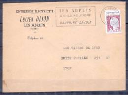 LETTRE  Cachet  LES ABRETS Isere   Le 24 10 1960  Etoile Routiere Du DAUPHINE-SAVOIE Avec Entete PUBLICITAIRE - 1960 Marianne Van Decaris