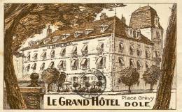 CPSM 39 DOLE LE GRAND HOTEL PLACE GREVY 1934 - Dole