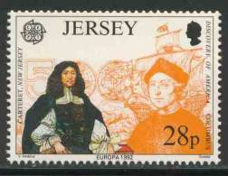 Jersey 1992 Mi 575 ** George Carteret (1610-1680) Founder Of New Jersey /geboren Auf Jersey + Columbus - Christoffel Columbus