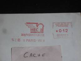 EMA PARIS VIII - HEC 164 RUE DU FAUBOURG SAINT HONORE - 14 JANVIER 1965 - - Freistempel