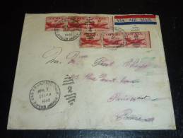 LETTRE ENVELOPPE AFFRANCHI - TIMBRE: U.S. POSTAGE - AIR MAIL  - 6 TIMBRES - Covers & Documents