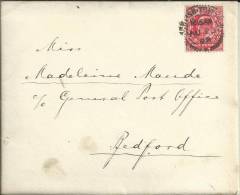 INGLATERRA CC A BEDFORD 1909 AL DORSO MAT LLEGADA - Lettres & Documents