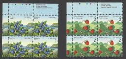 Canada Scott # 1349 - 1355 MNH VF UL Plate Blocks Edible Berry Definitives Complete ...................S41 - Neufs