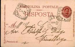 INTERO REGNO OVALE UMBERTO I 7,5+7,5 C MIL 90 RISPOSTA VG 1902 ALBENGAxFINALBORG - Stamped Stationery