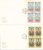 Canada FDC 20-9-1973 In Block Of 4 Olympic Games Complete On 2 Covers - 1971-1980