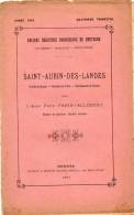 Publication Anciens Registres Paroissiaux Bretagne De 1891,  ST AUBIN DES LANDES, (35) 15 Pages,  Abbé PARIS-JALLOBERT - Zeitschriften - Vor 1900