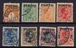 Dänemark Denmark Porto MiNr 1-8 Gest. M€ 43,- - Postage Due