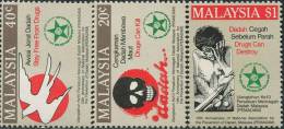 AP0816 Malaysia 1986 Narcotics, Skull 3v MNH - Drugs