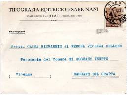 1945 CARTOLINA INTESTATA CON ANNULLO COMO - Poststempel