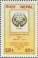 AP0862 Nepal 1989 Anti-drug Cooperation In South Asia 1v MNH - Droga