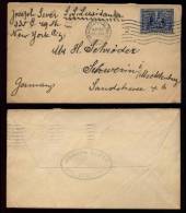 USA 1909 Perfin JSS 5c Jamestown Cover NEW YORK To SCHWERIN Germany - Storia Postale