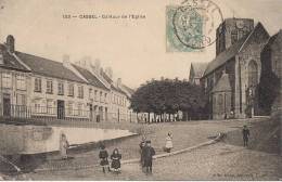 CASSEL  CONTOUR  DE L'EGLISE  CPA ANIMEE AVEC ENFANTS - Cassel